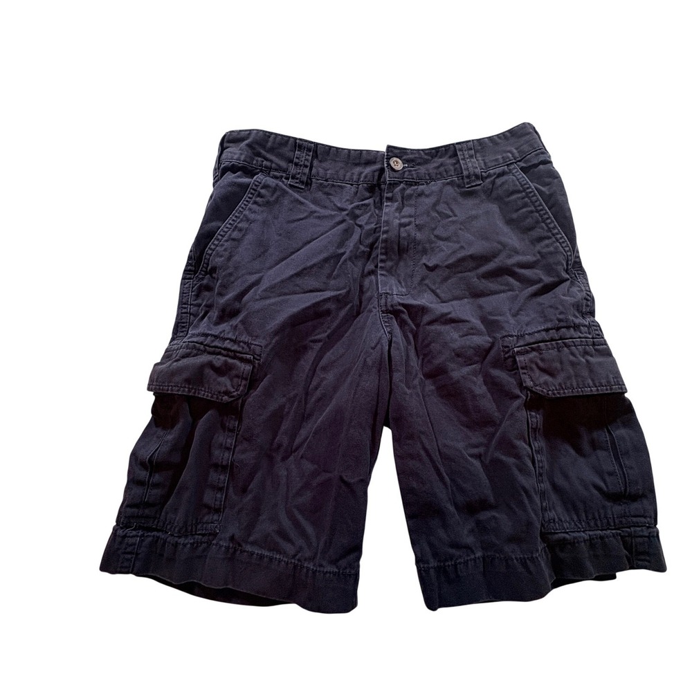 Merona Cargo Shorts Mens 30 Navy Blue Cotton Casual Multi Pocket Utility